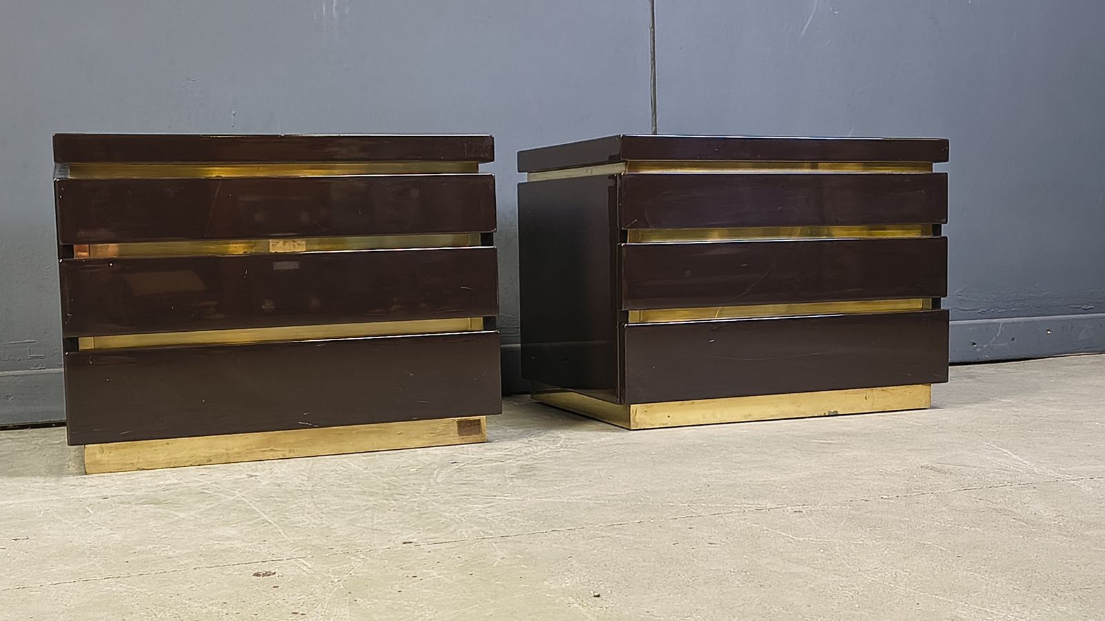 Pair Of Bedside Cabinets By Jean Claude Mahey, 1970s photo vinterior