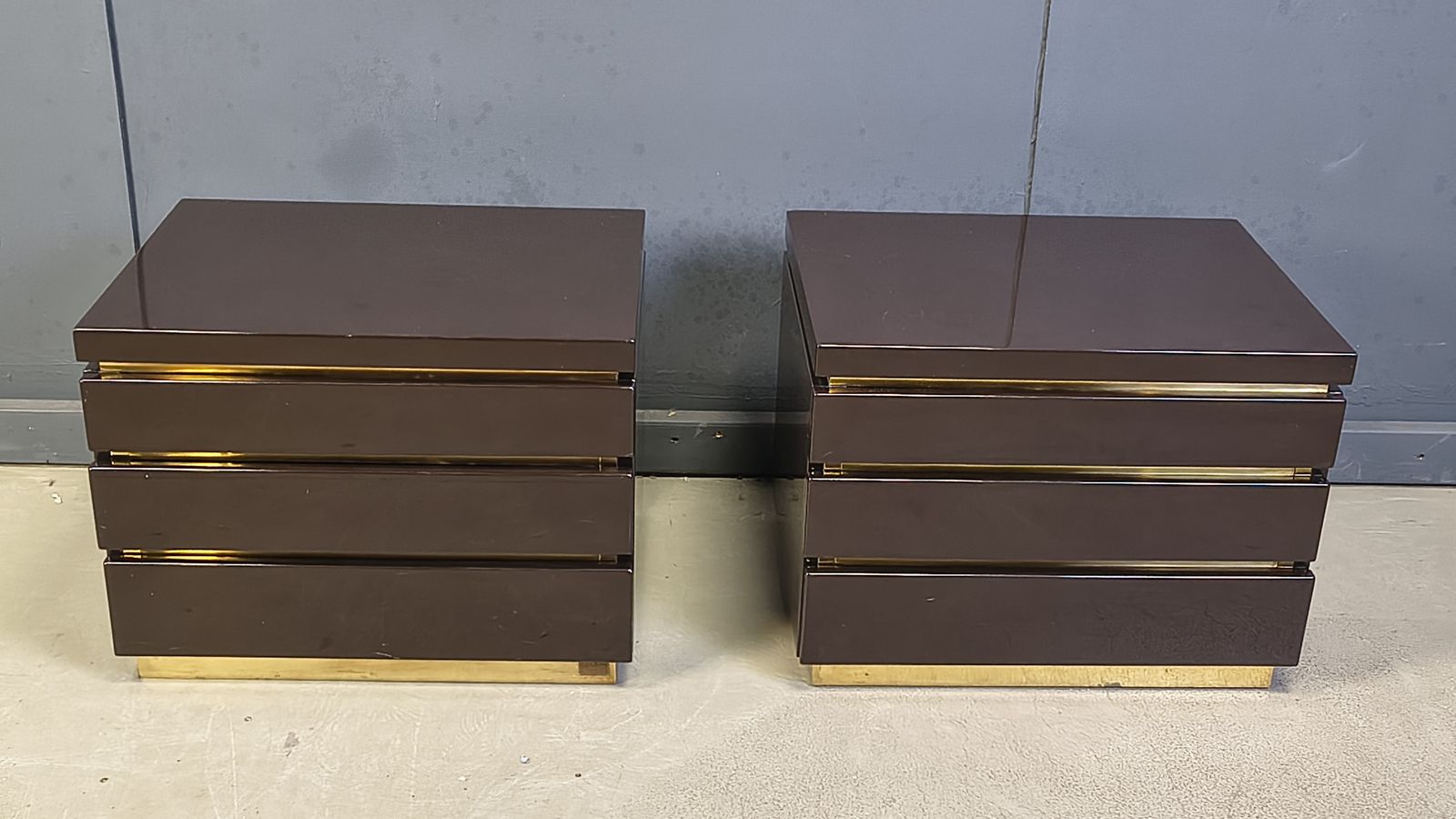photo for sale Pair Of Bedside Cabinets By Jean Claude Mahey, 1970s