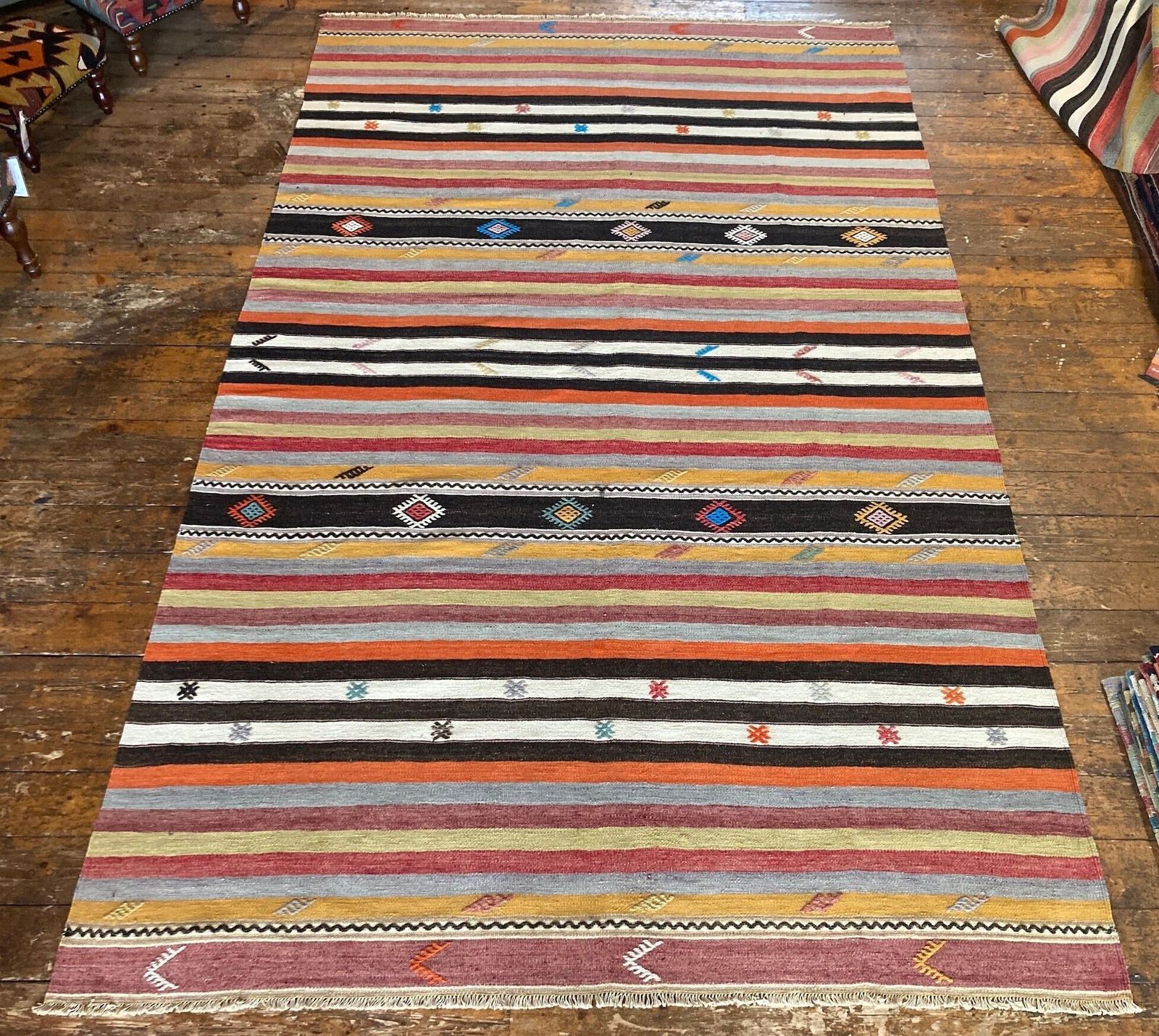 Vintage Anatolian Kilim 3.15m X 1.94m photo Textiles