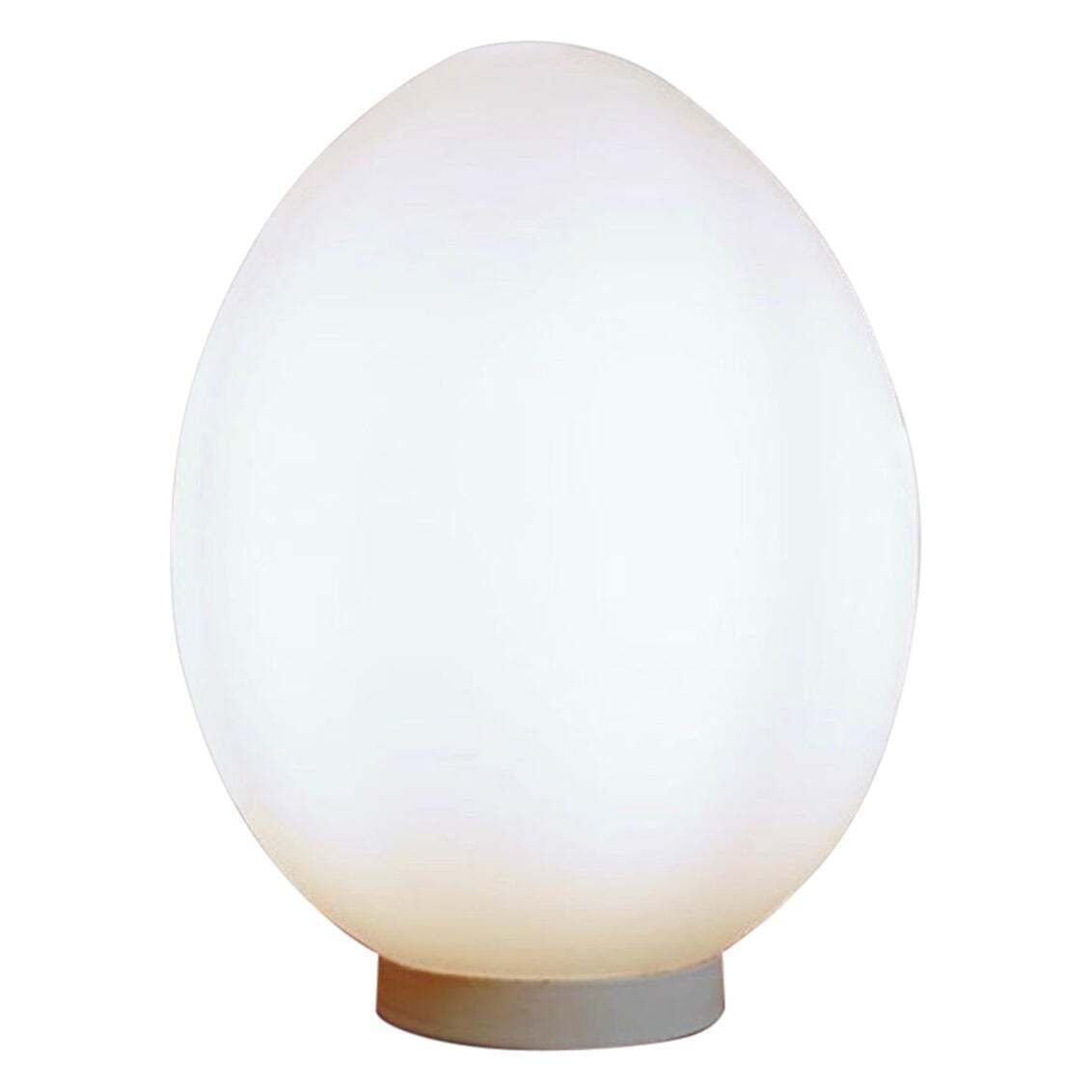 Mid Century Modern Opaline Glass Egg Lamp Attr. Fontana Arte, 1970s