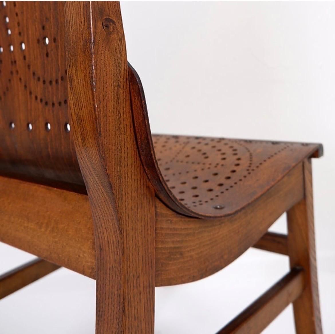 Furniture Church Chairs With Perforated Plywood, 1920s  Perforated Plywood photo