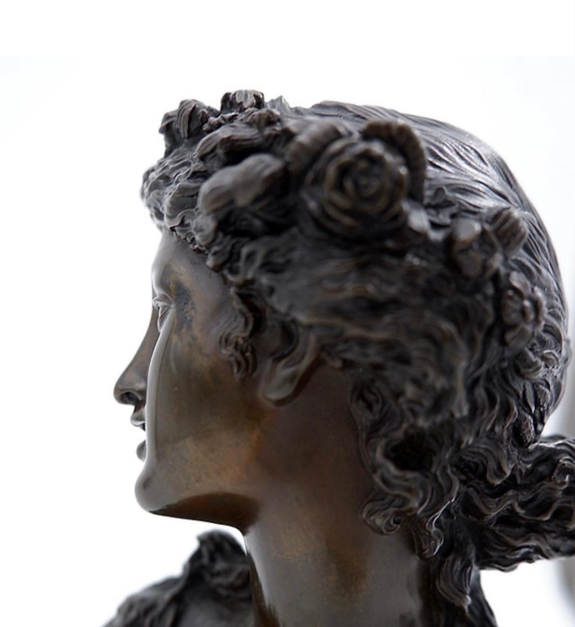 J.C. Marin Bronze "Jeune Femme Couronnée De Fleurs " 19th Century photo vinterior
