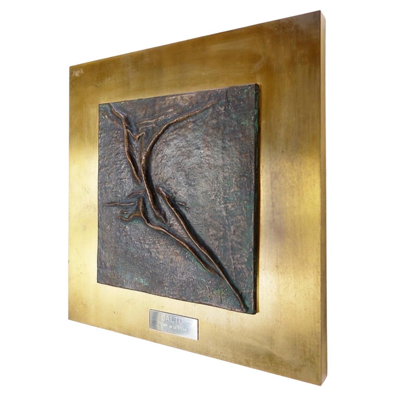 "Salto" Pilar De La Vega Martinez Bronze Sculpture On Panel