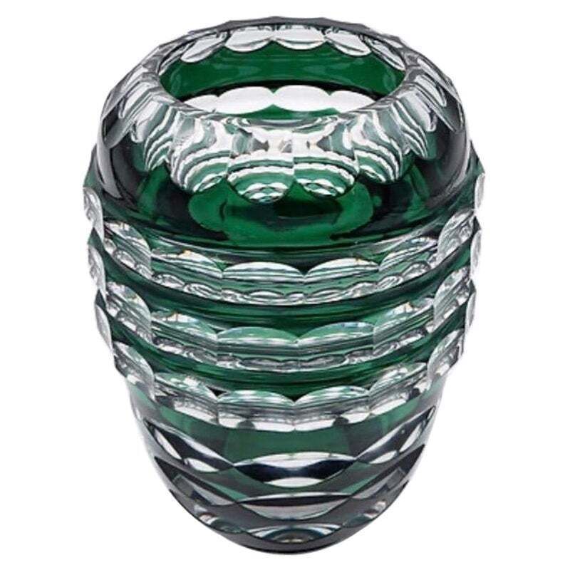 20th Century Crystal Art Deco Vase By Val Saint Lambert Att. To Charles Graffart