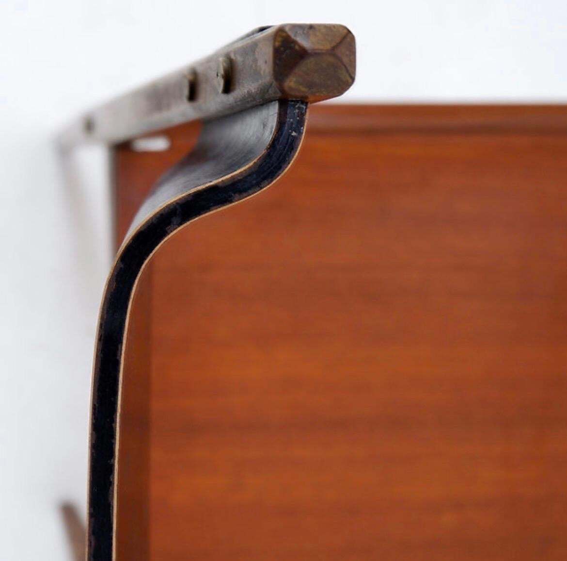 Mid Century Italian Chair By Pozzi & Verga, Bentwood & Brass, 1960s photo vintage