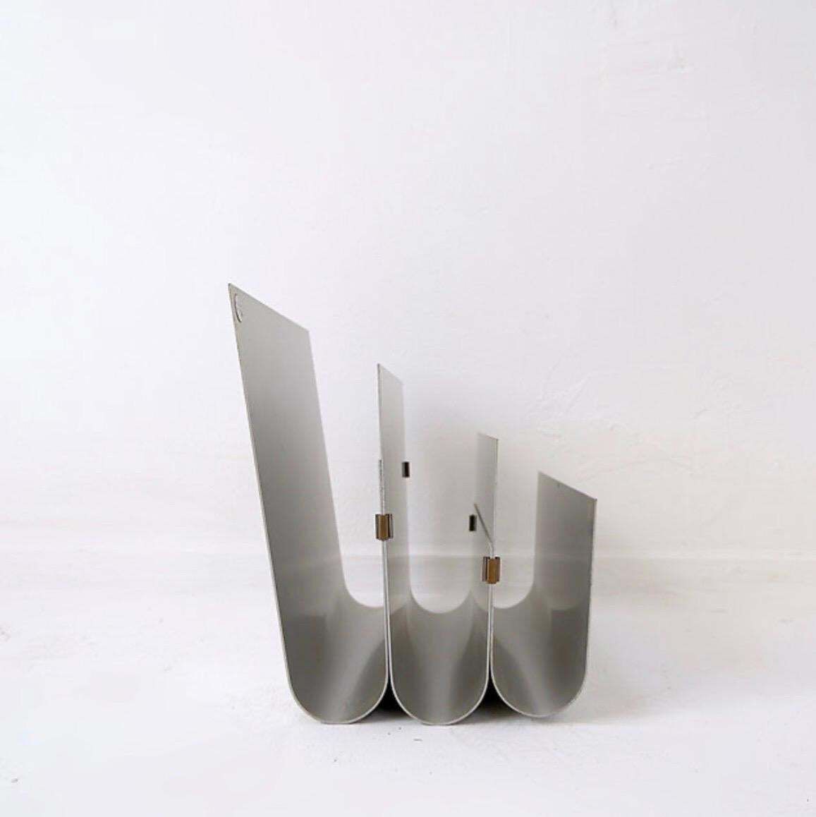Aluminum Magazine Rack By Pierre Vandel For Espace Pierre Cardin, 1970s photo Home Decor