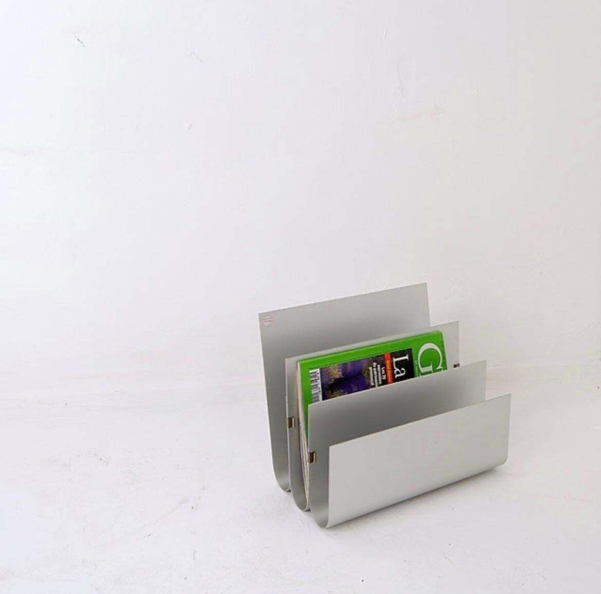 photo for sale Aluminum Magazine Rack By Pierre Vandel For Espace Pierre Cardin, 1970s