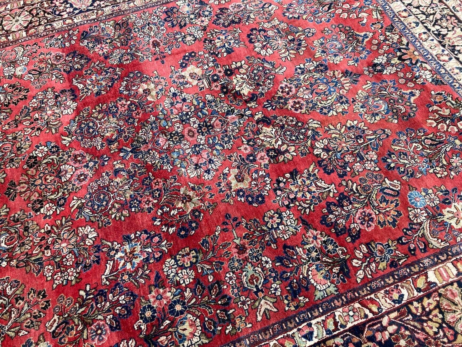 Textiel Antiek Sarouk tapijt 3,07 m x 2,45 m photo