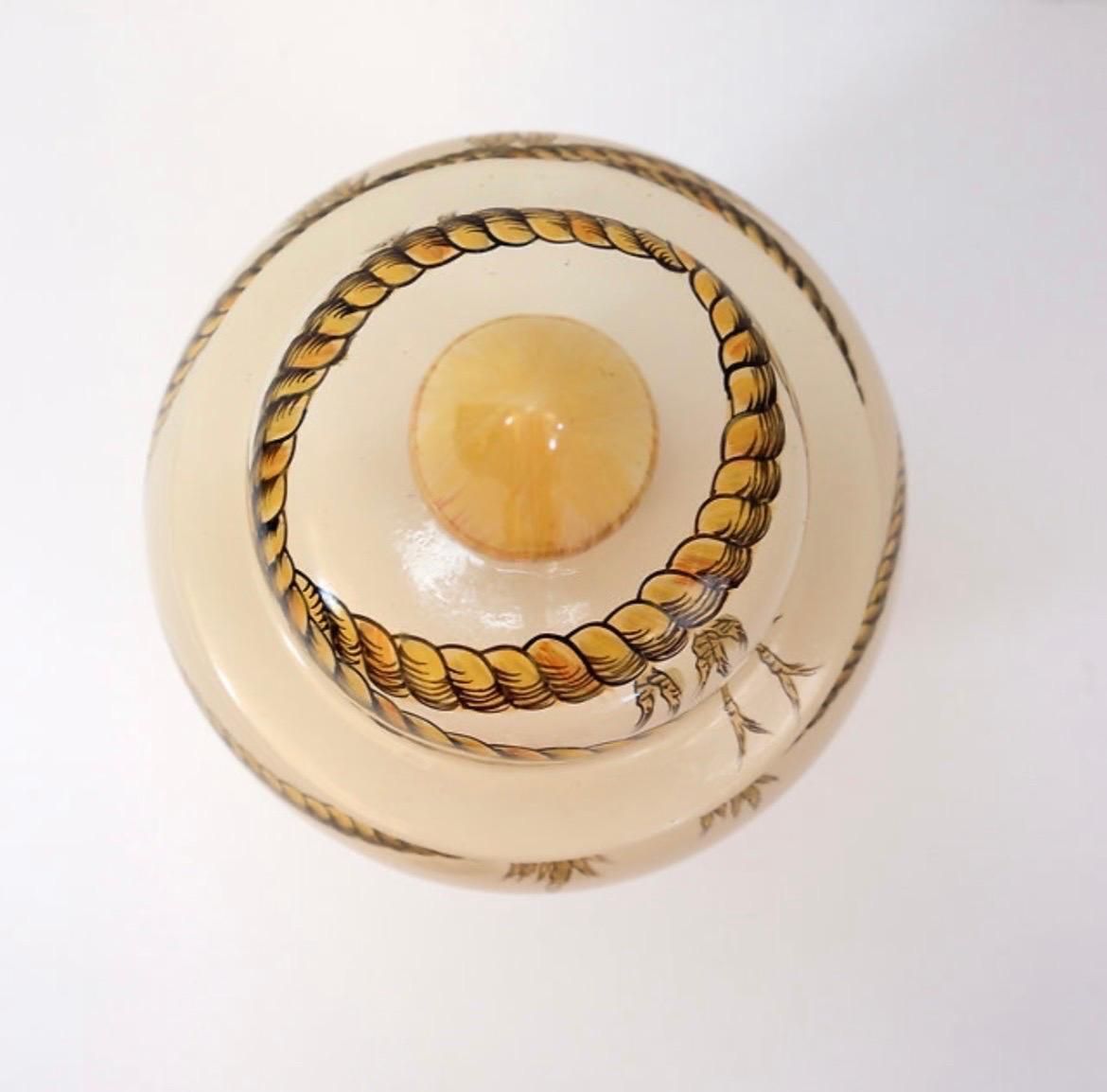 Large Porcelain Rope Vase Potiche, Contemporary Design, 21st Century photo vintage