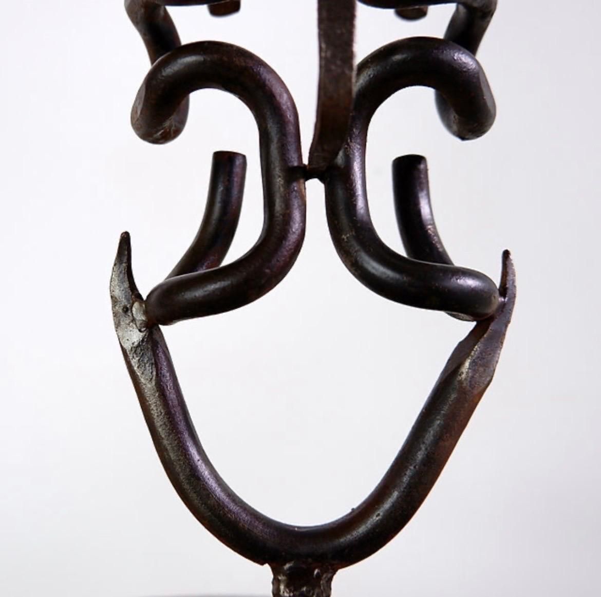 Mid 20th Century Brutalist Metal Sculpture Mask By Soud’art, 78cm photo buy