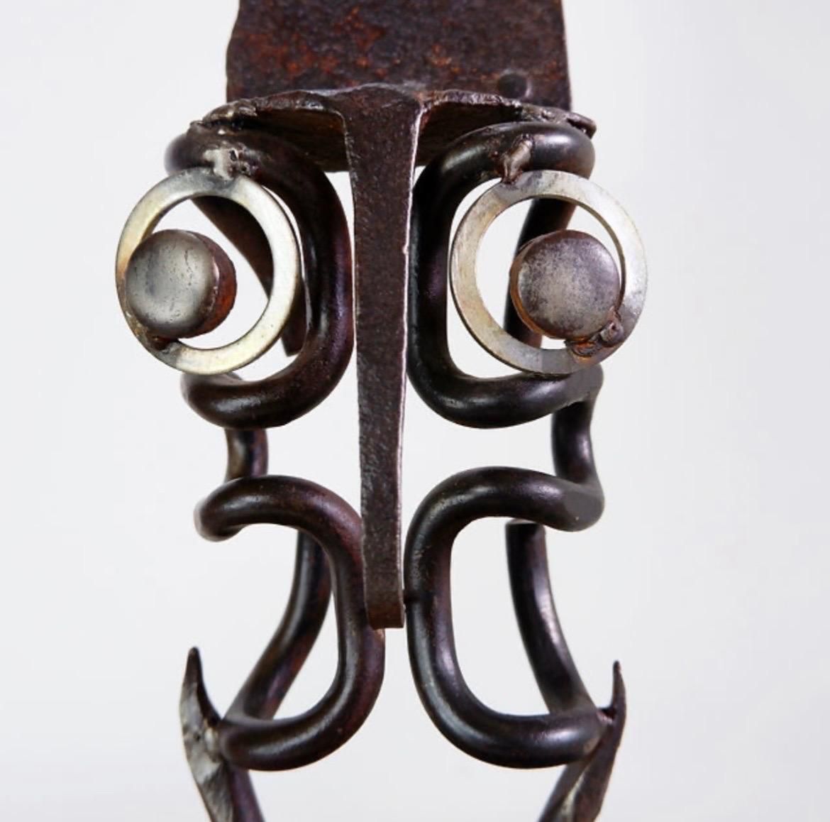 photo furniture Mid 20th Century Brutalist Metal Sculpture Mask By Soud’art, 78cm