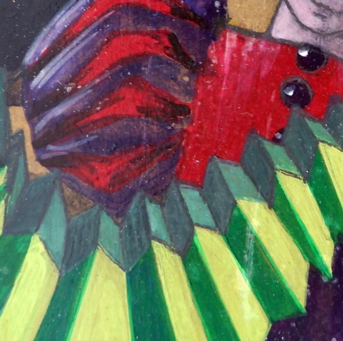 'Carnival' Acrylic Painting On Panel, Belgium, 1990s, Renée Smith Odou photo vintage