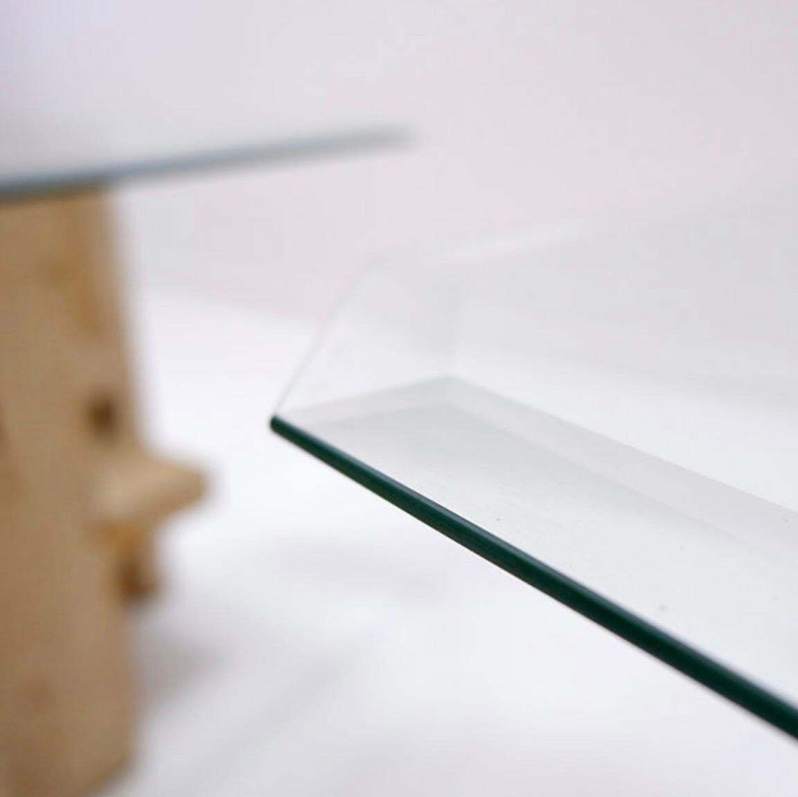 Pair Of Travertine And Glass End Tables By Willy Ballez, Belgium 1970s photo furniture