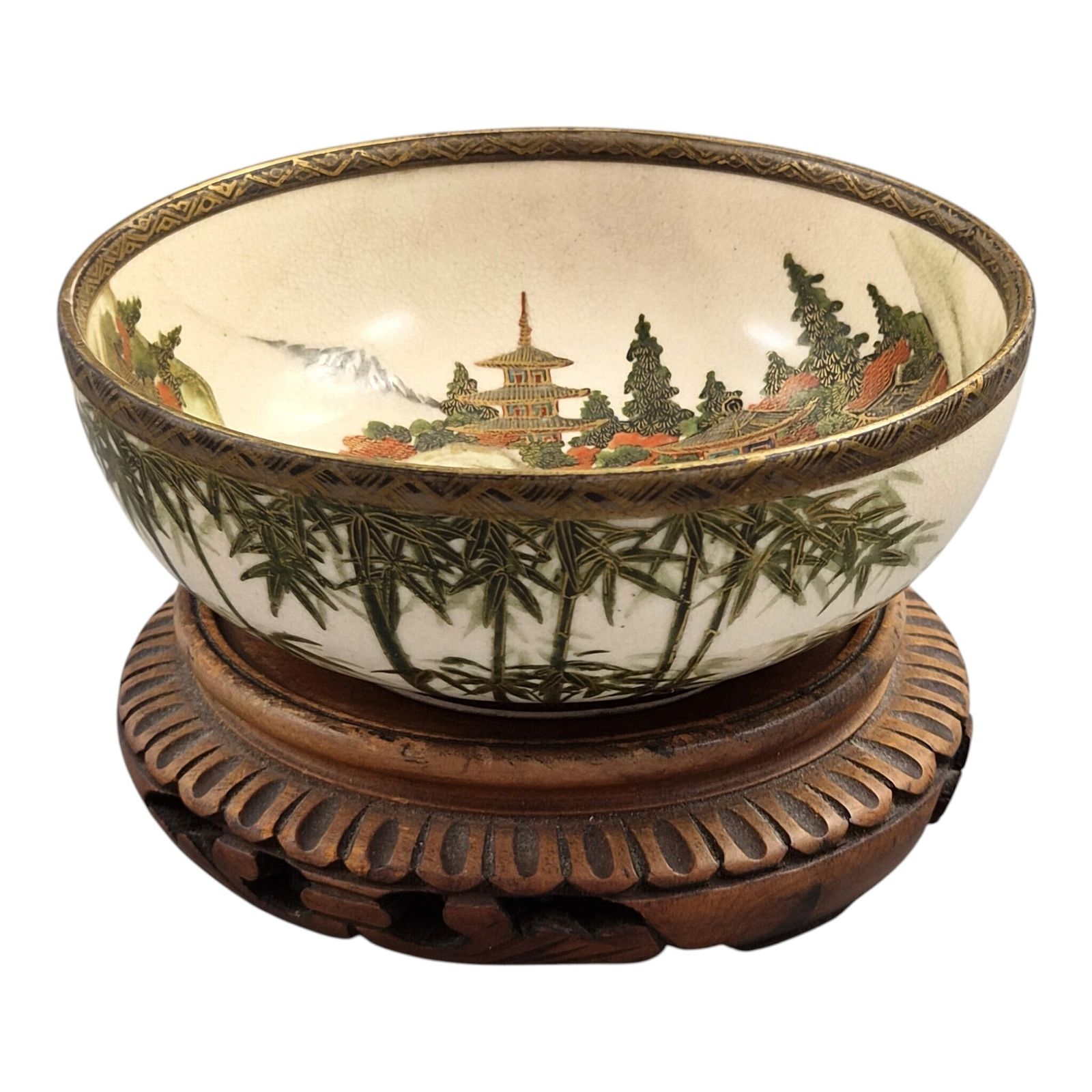 photo for sale Fijn Meiji Japans Satsuma-kom, gesigneerd Gyokkō, ca. 1890-1910