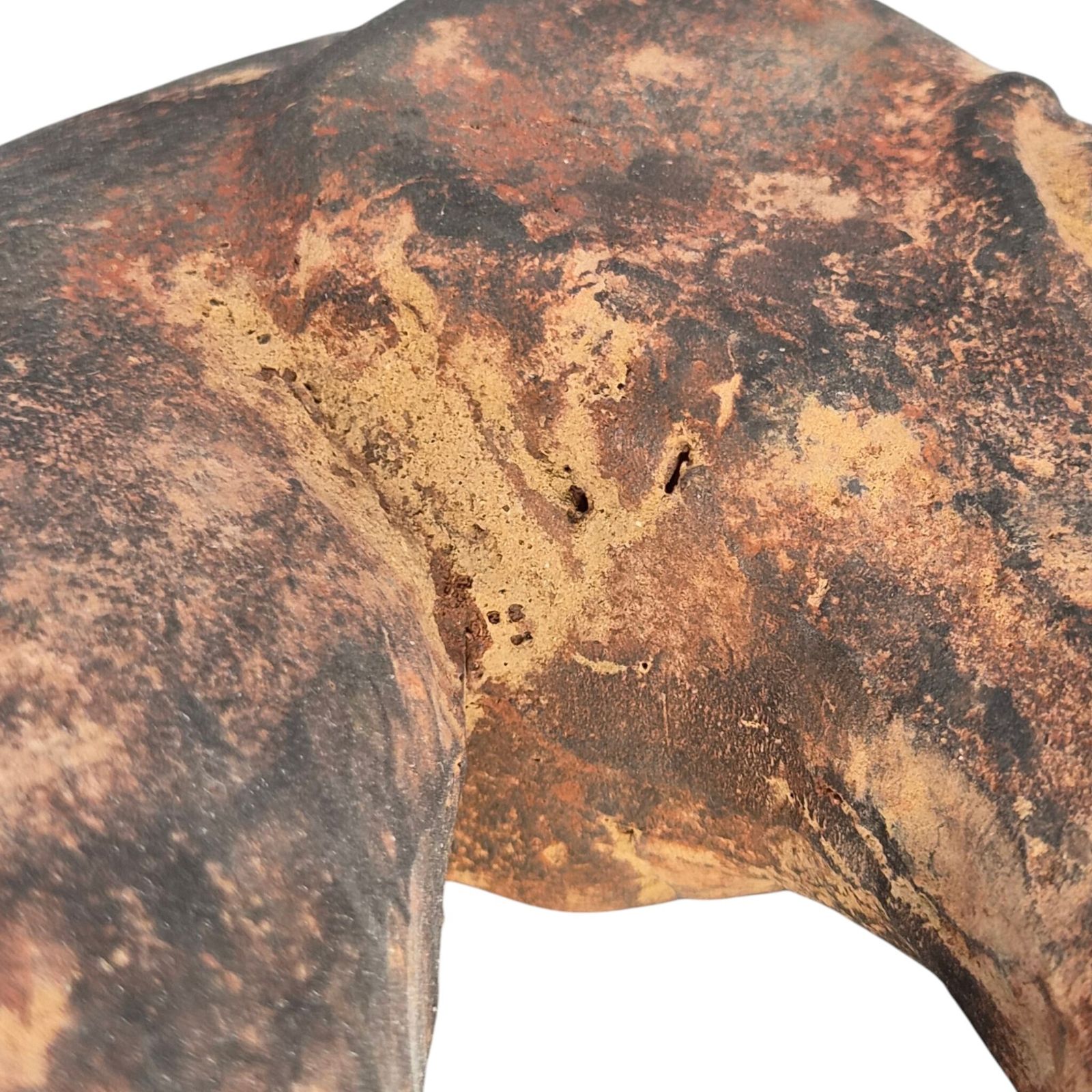 photo vintage Chinese Han Dynasty Type Painted Terracotta Horse Head, Mingqi Tomb Figure