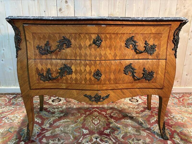 Louis XV Style Inlaid Chest Of Drawers photo furniture