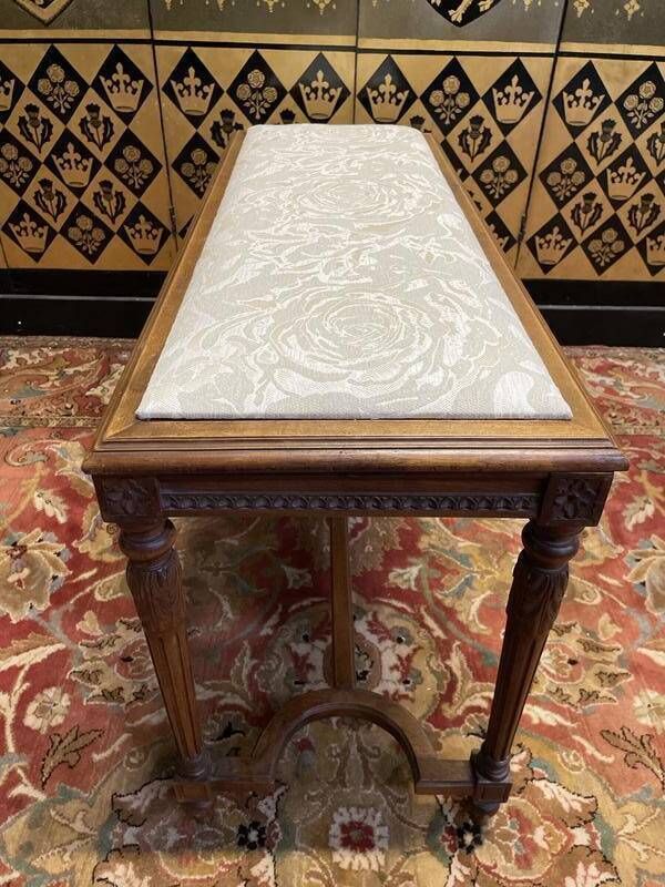 Louis XVI Style Piano Bench With Fabric Seat photo for sale