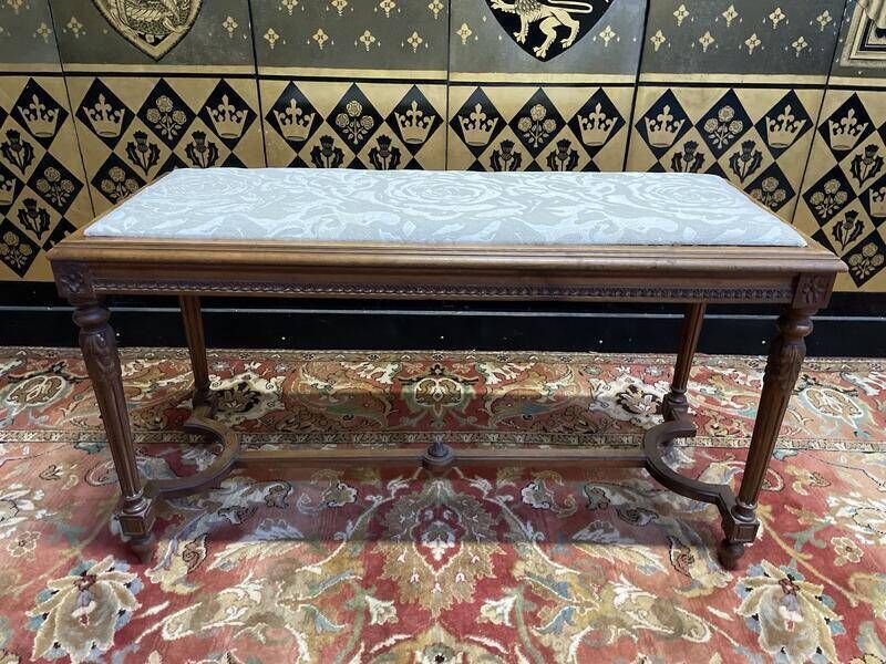 Louis XVI Style Piano Bench With Fabric Seat photo buy