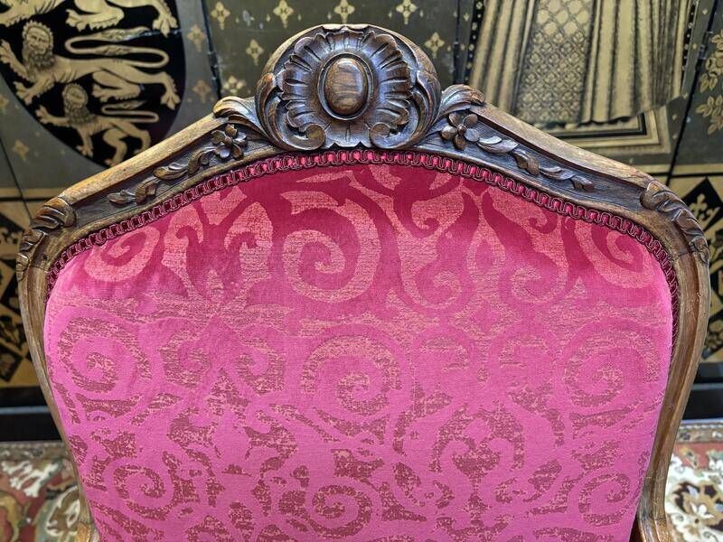 Furniture Pair Of Louis XV Style Armchairs, 19th Century photo