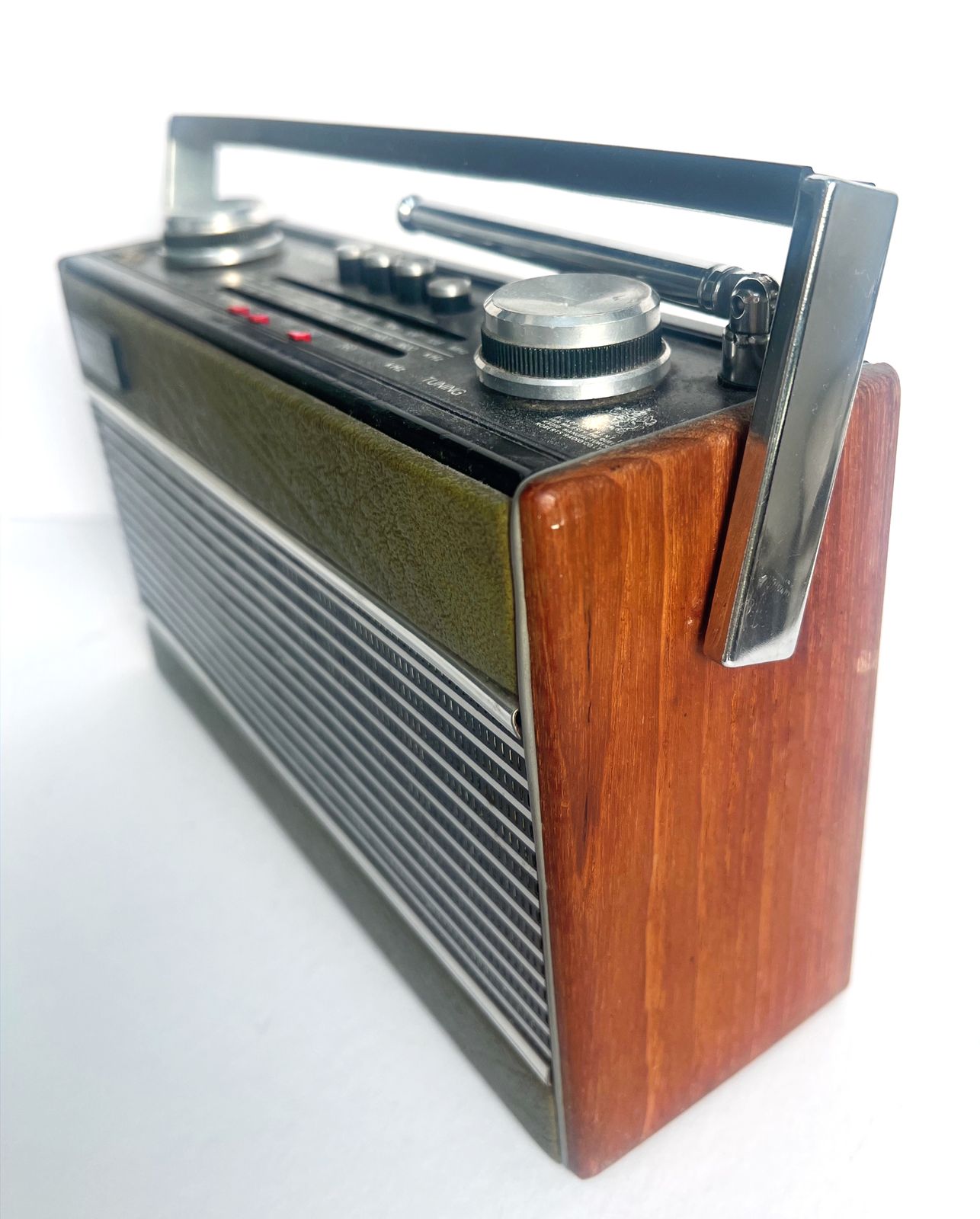 1980's Roberts R24 Am/Pm Portable Transistor Mains/Battery Radio  Green photo buy
