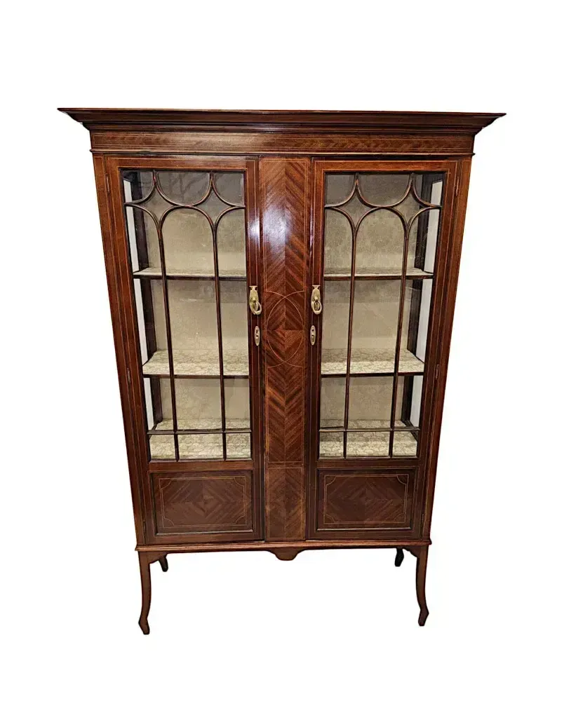 A Very Fine Edwardian Inlaid Display Case Labelled Piggott Bros Liverpool