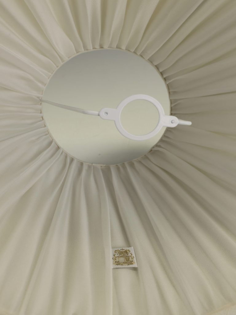 Large Empire Lampshade – Ecru With Ink | Handmade In The Uk photo vinterior