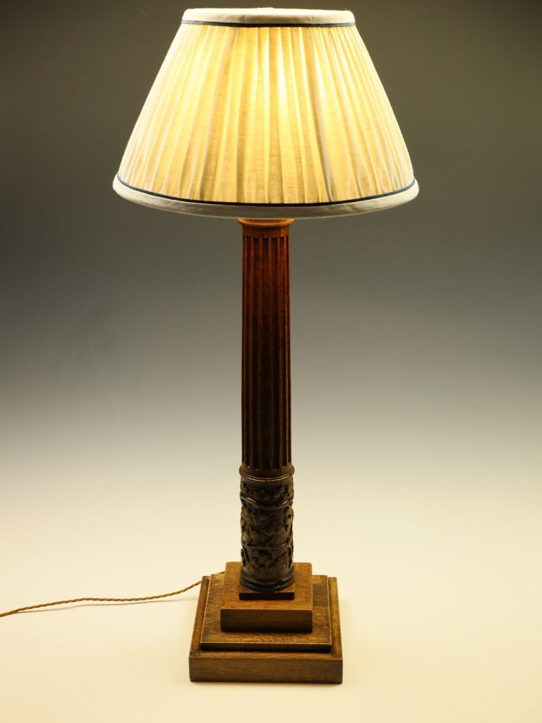 Large Empire Lampshade – Ecru With Ink | Handmade In The Uk photo vintage