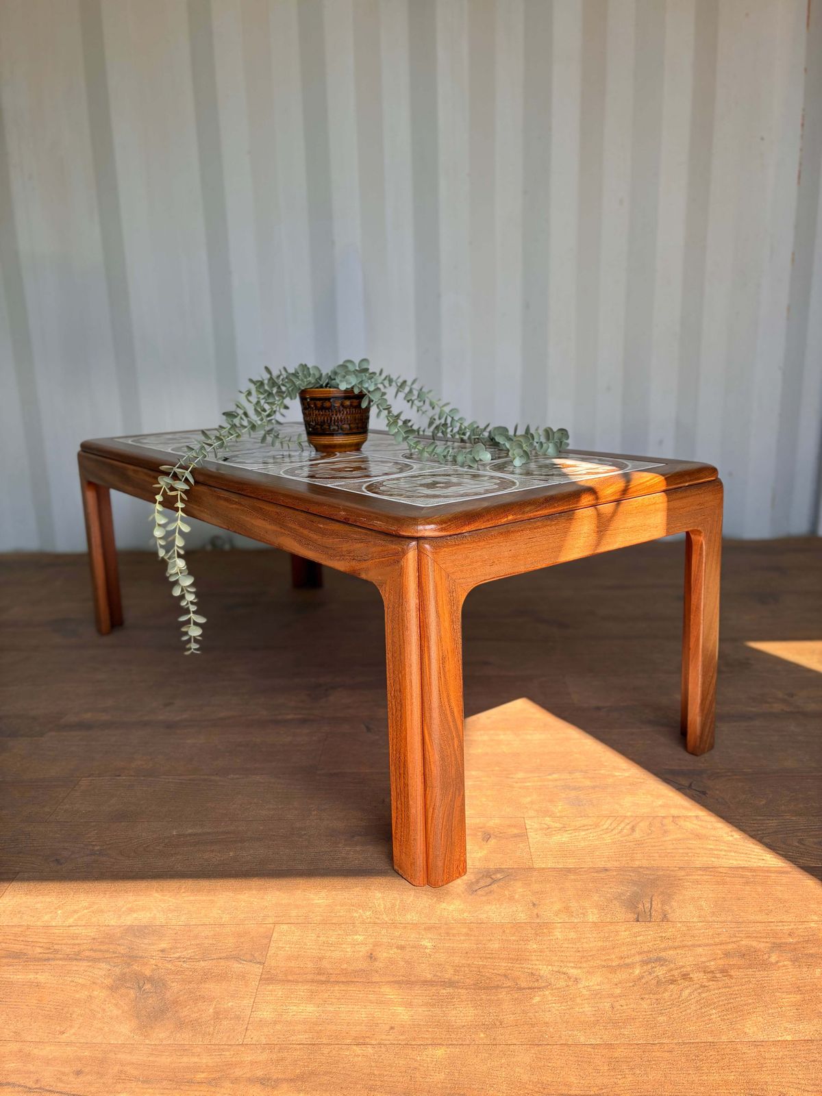 photo furniture G Plan Teak Coffee Table With Tiled Top – Vintage Retro Tile Inlay Table – Mid Century