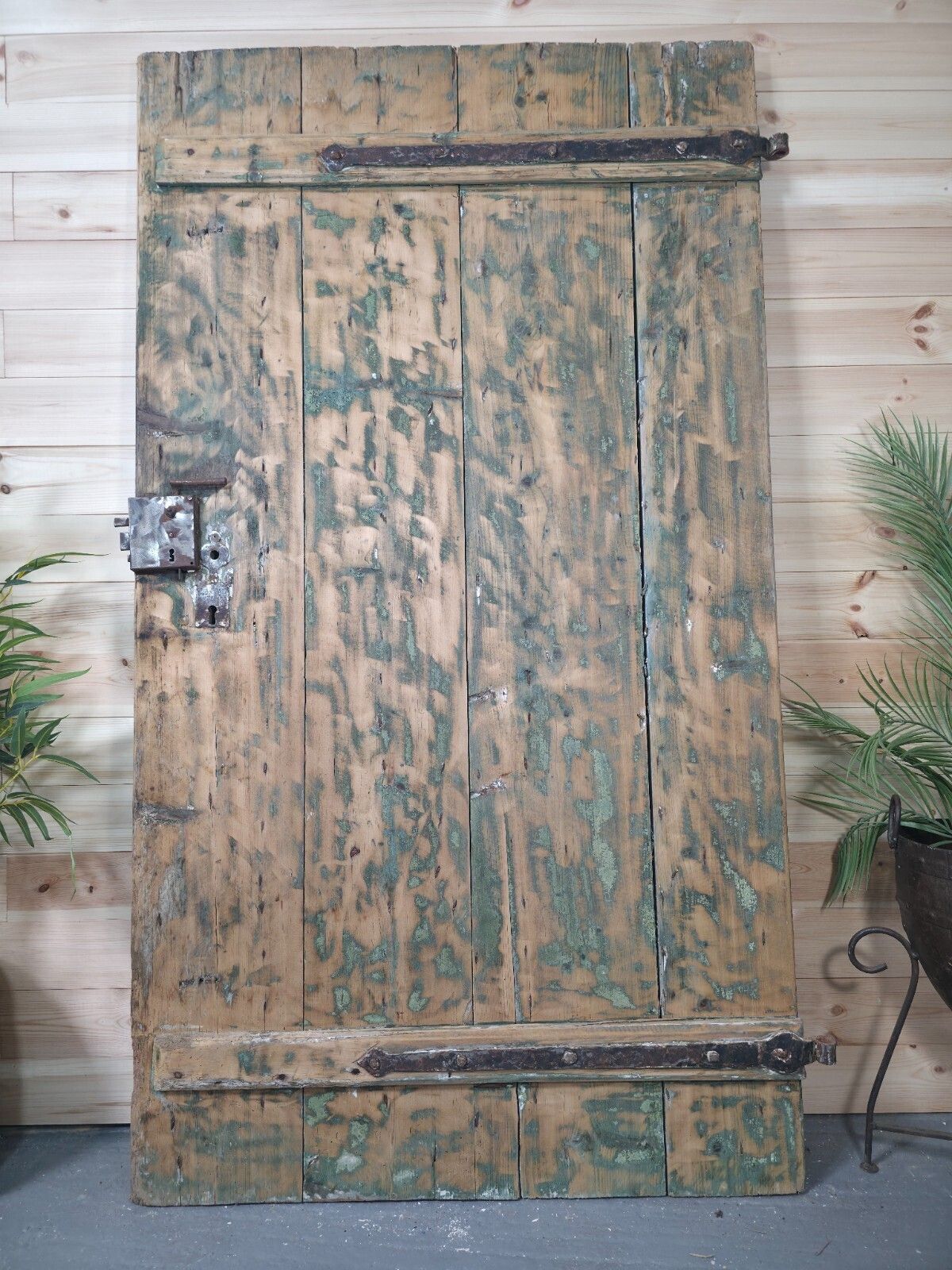 Antique French Rustic Wooden Vineyard Cellar Door photo vintage