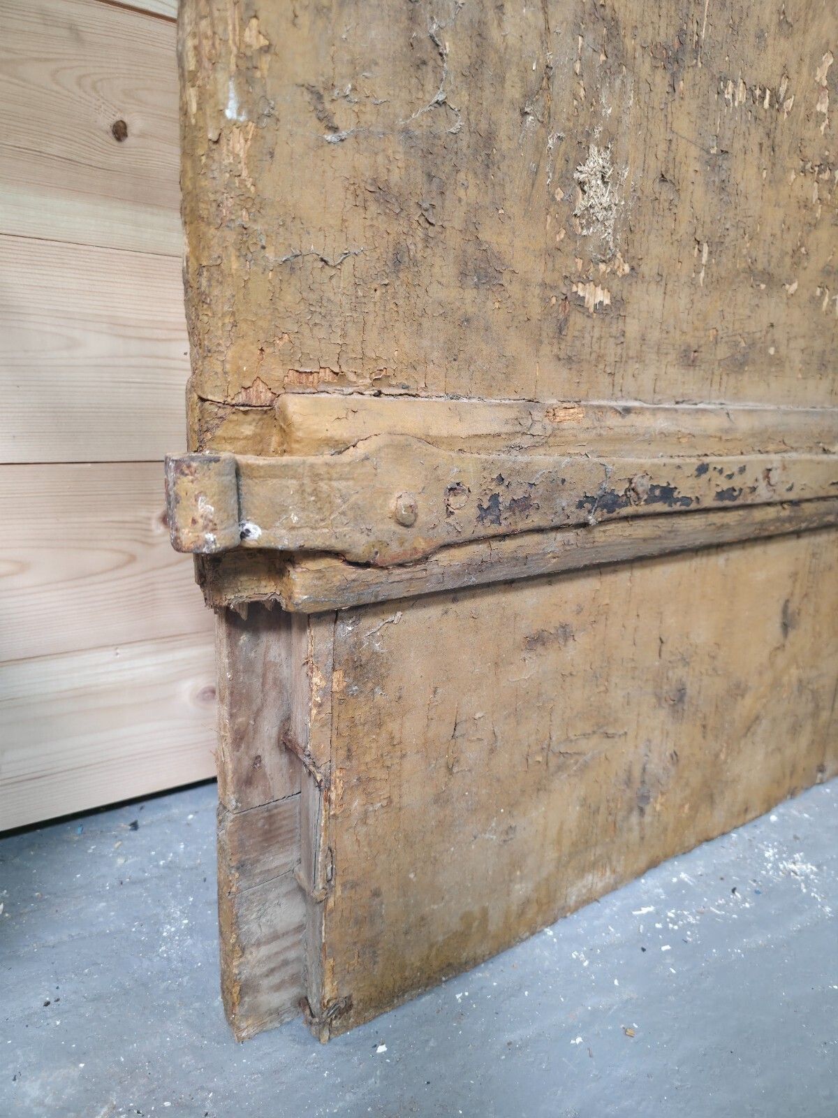 300.0 Antique French 19th Century Rustic Wooden Vineyard Cellar Door photo