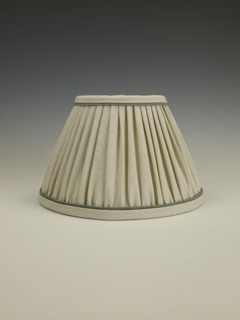Small Empire Lampshade – Natural With Rosemary Trim | Handmade In The Uk photo 185.0