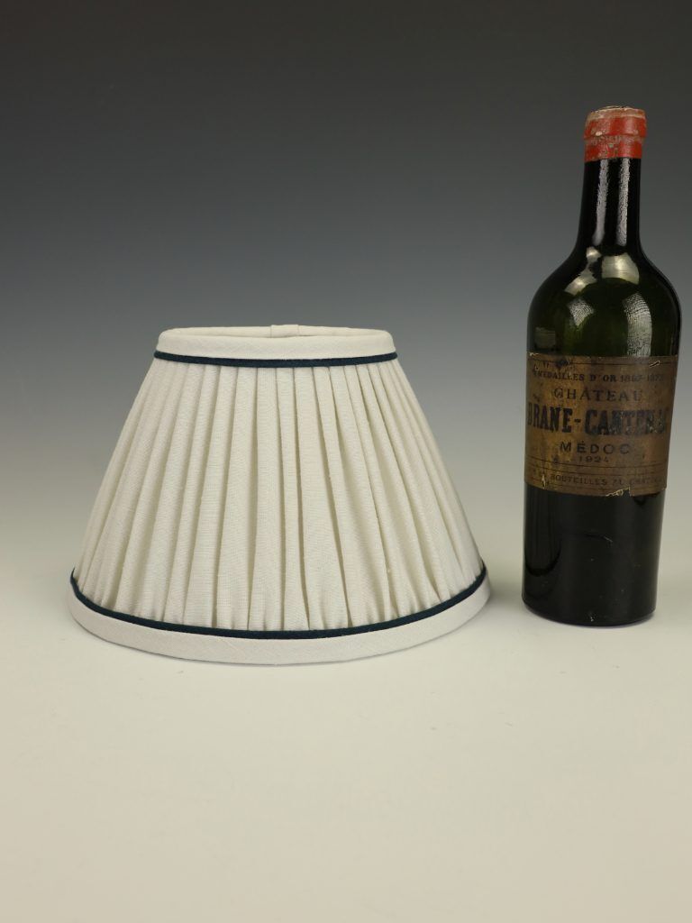 Small Empire Lampshade – Ecru With Ink Trim | Handmade In The Uk photo for sale