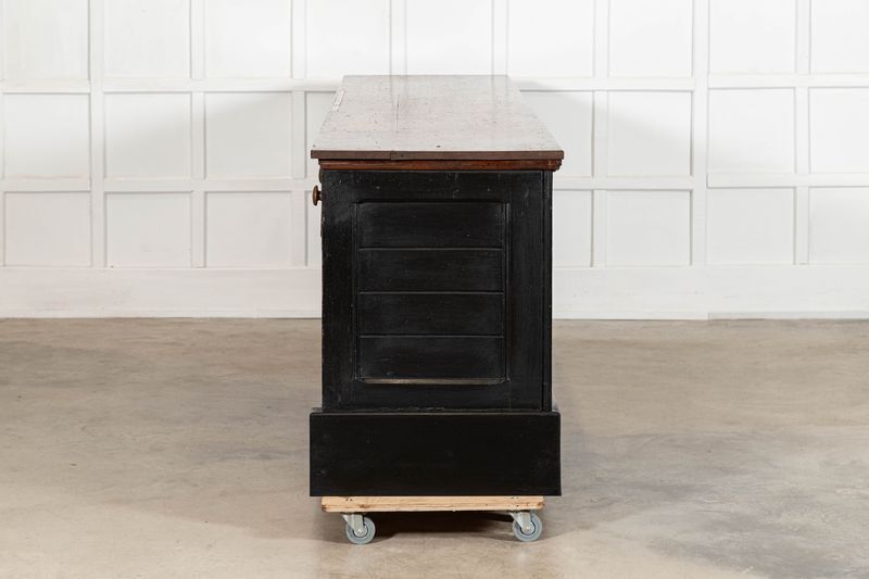 Monumental 19thc English Walnut Top Ebonised Pine Haberdashery Shop Counter photo buy