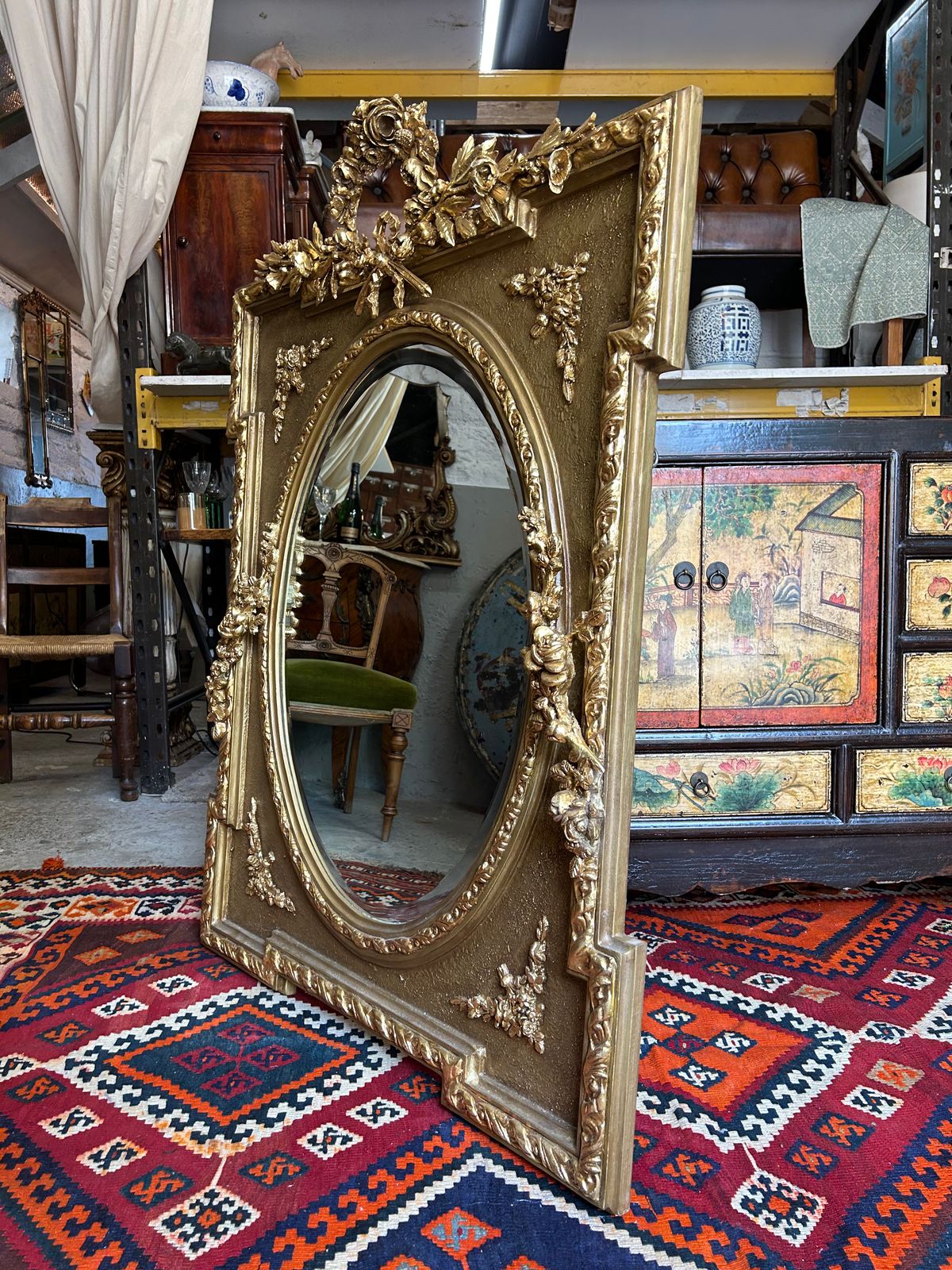 Louis XVI Style Modern Mirror Gilt Wood French Style Wall Mirror photo Home Decor