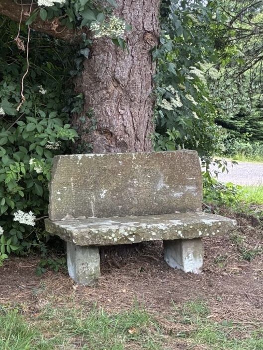 Antique Carved Stone Slab Bench Hand Made Weathered Stone Bench