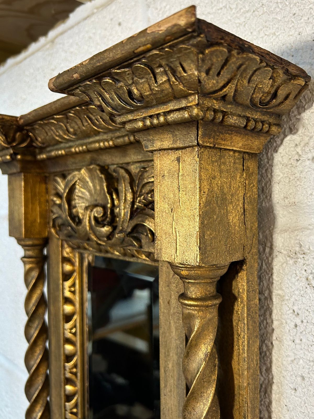 Antique French Style Gilt Wall Mirror Vanity Mirror Chas. H. West Mirror Shelf photo Home Decor