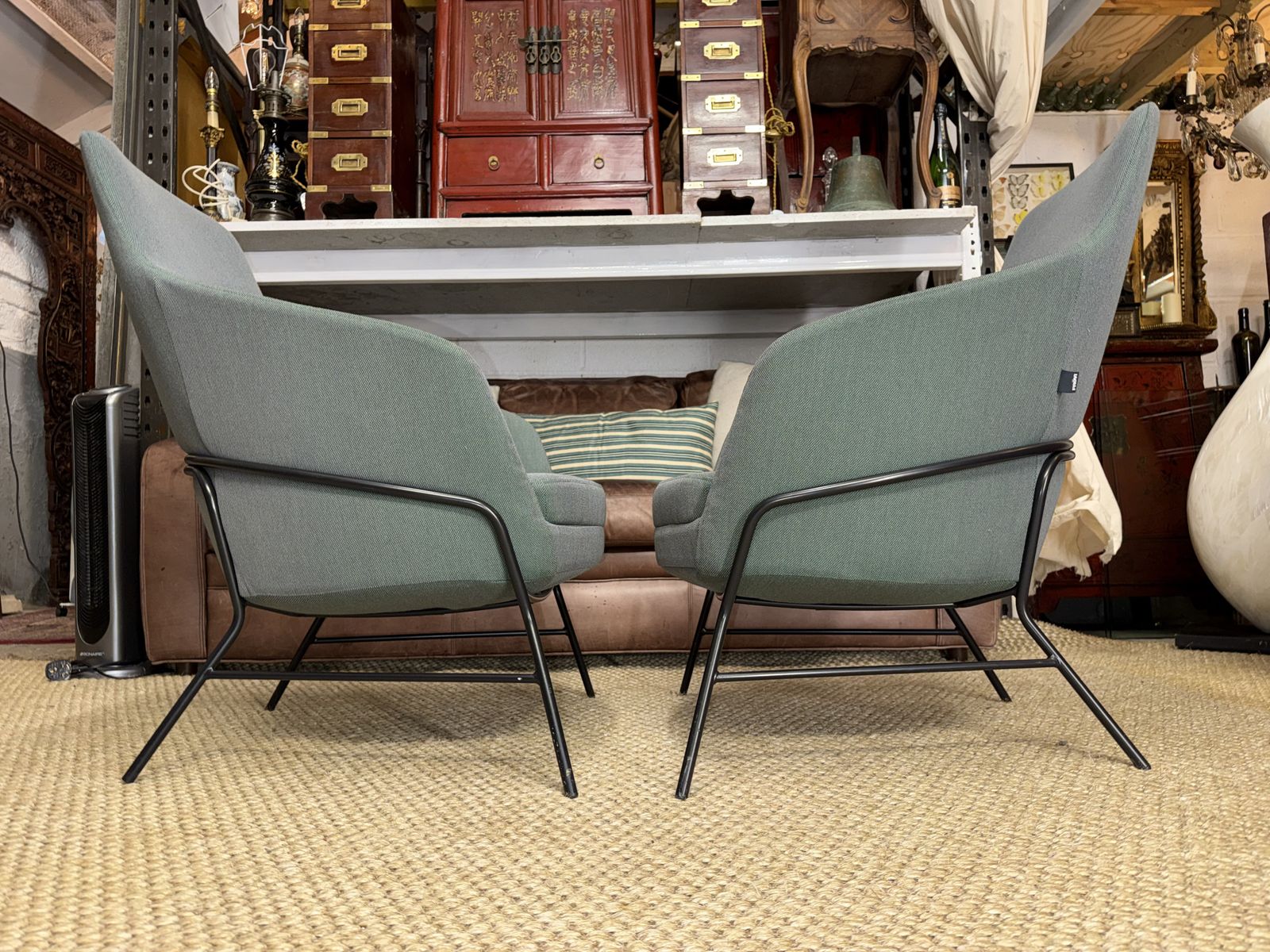 Pair Of Frovi Office Armchairs Reception Waiting Chairs photo vintage