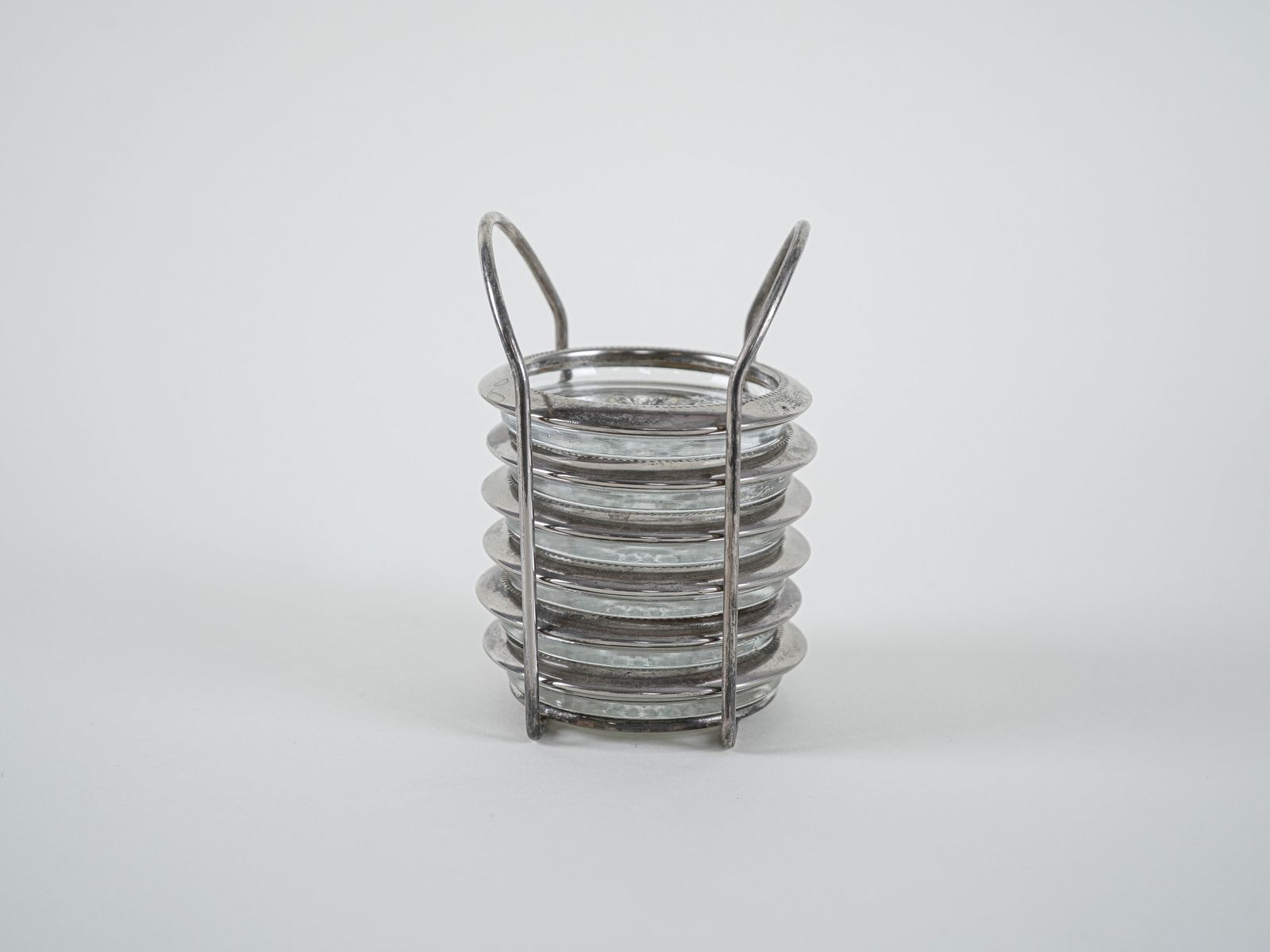 Set glazen onderzetters, Deens design, jaren 1960, gemaakt in Denemarken photo Woonaccessoires