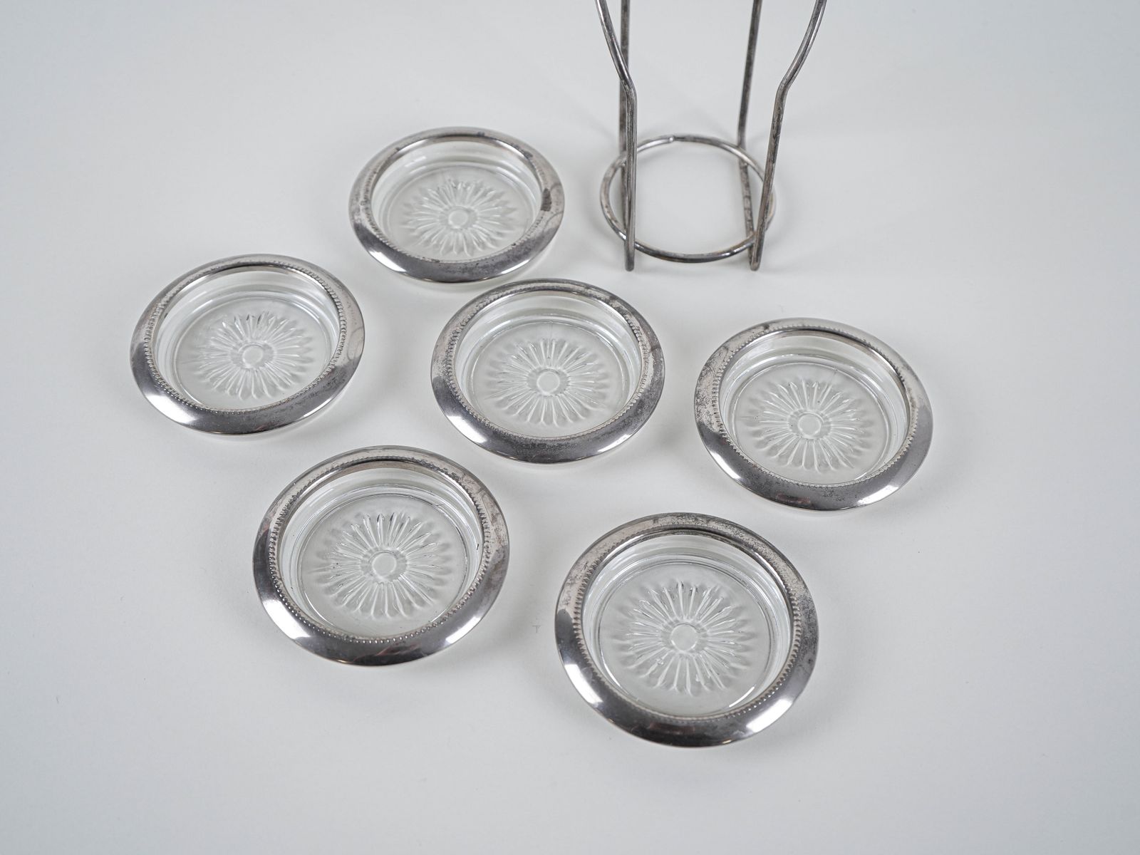 Set glazen onderzetters, Deens design, jaren 1960, gemaakt in Denemarken photo vinterior