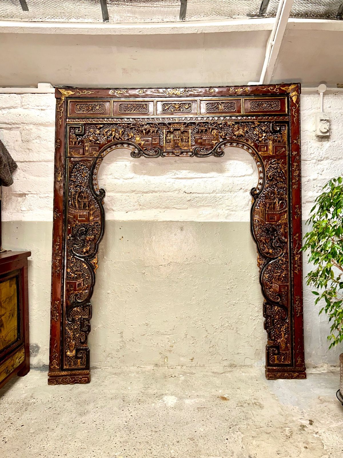 Antique Chinese Arch Way Oriental Doorway Altar photo furniture