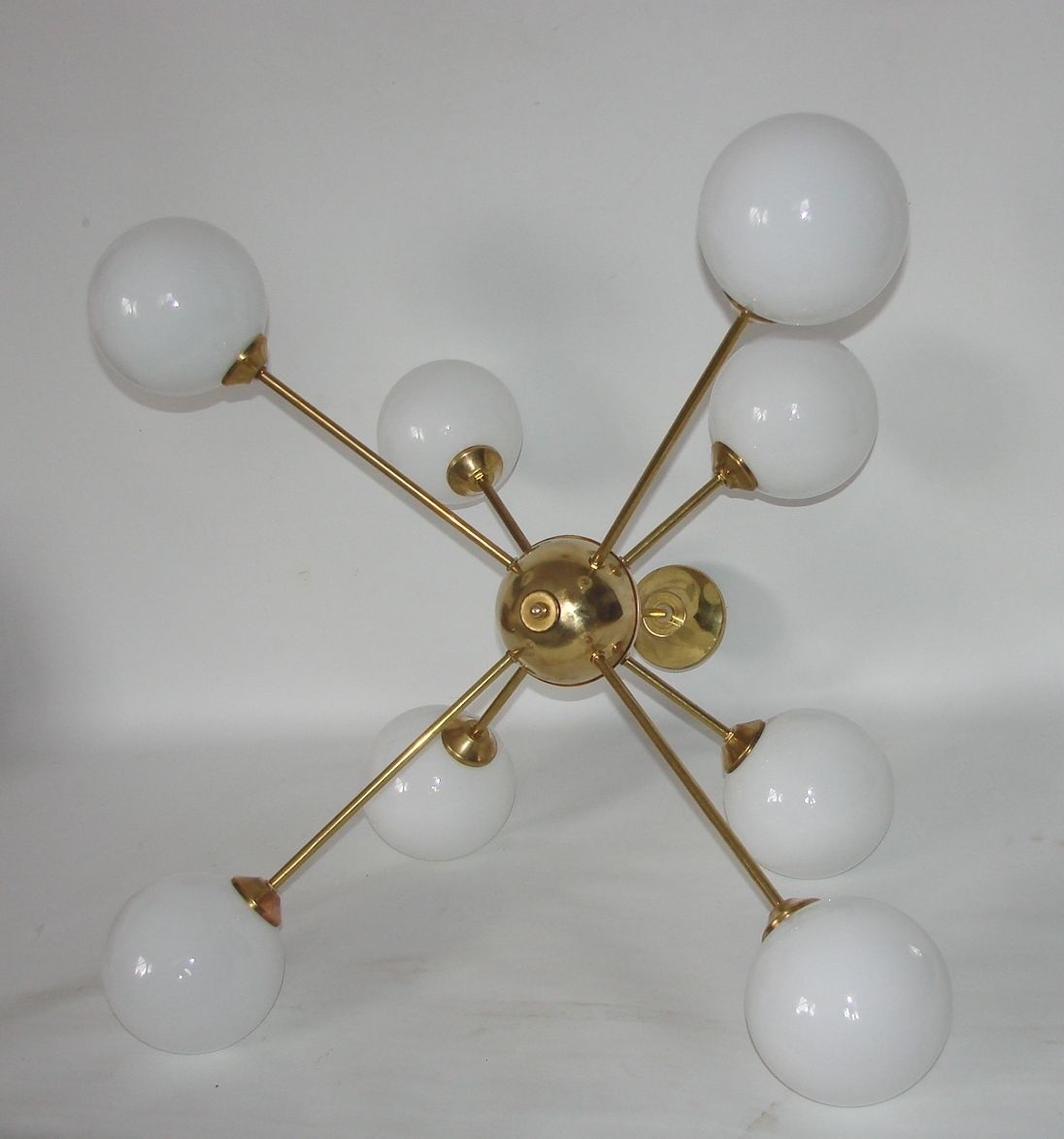 499.0 1960s Sputnik Chandelier | Brass And Glass | 8x E14 | Vintage photo