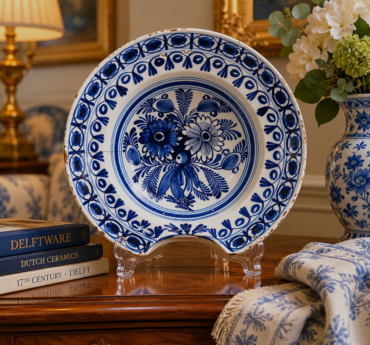 18th Century Dutch Delft Barber's Bowl Bleeding Dish Blue And White Tin Glaze photo furniture