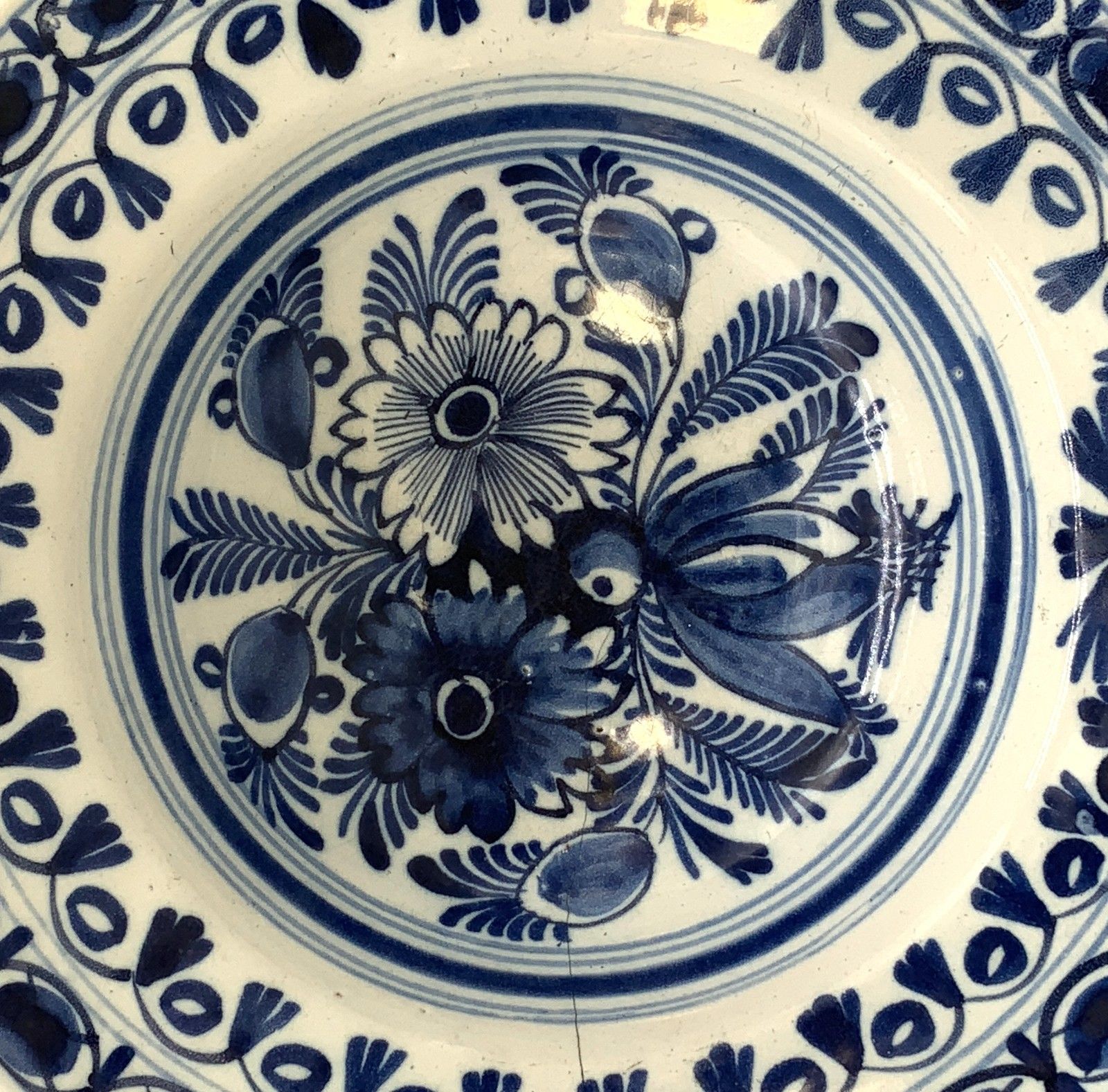 18th Century Dutch Delft Barber's Bowl Bleeding Dish Blue And White Tin Glaze photo Home Decor