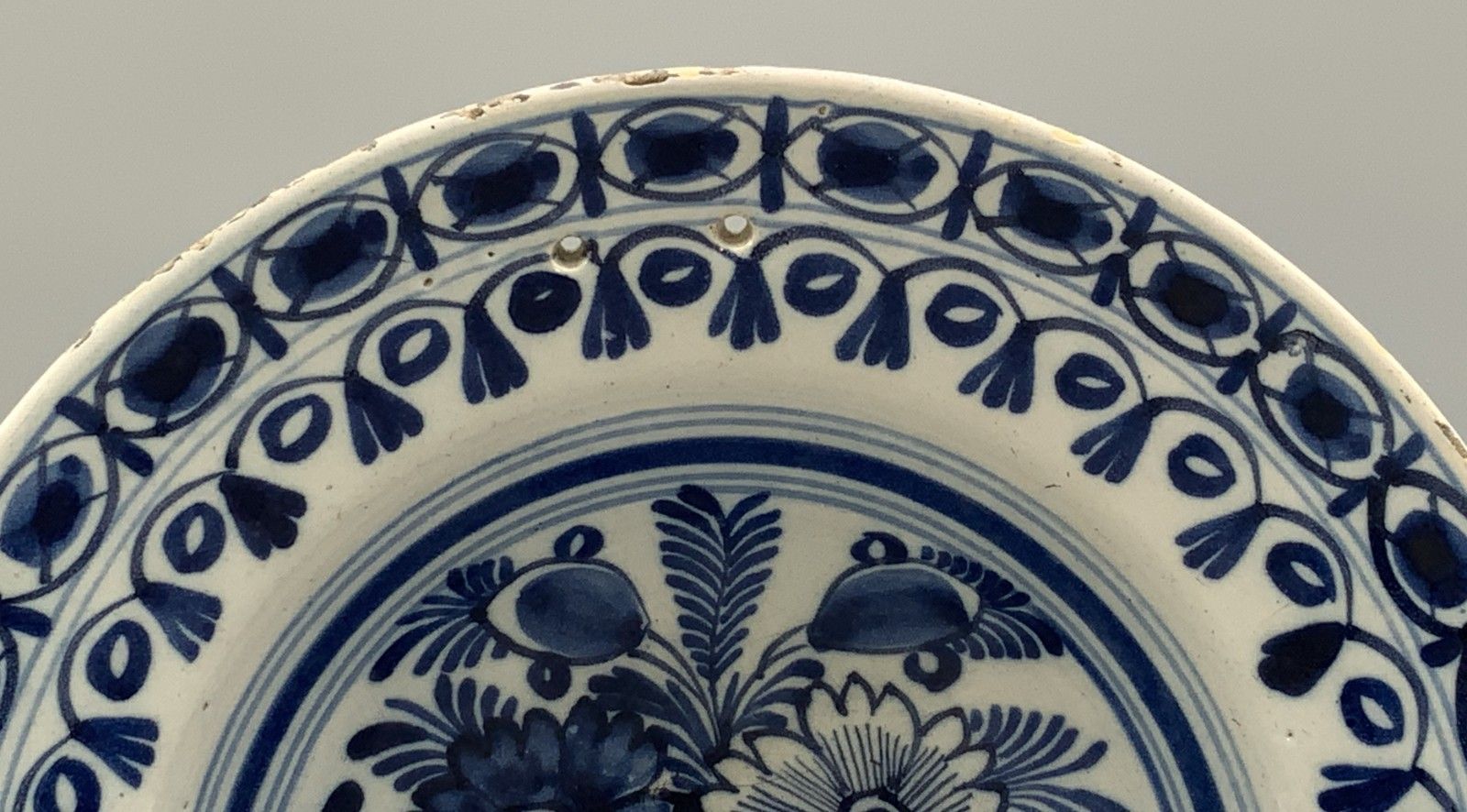 18th Century Dutch Delft Barber's Bowl Bleeding Dish Blue And White Tin Glaze photo 299.0