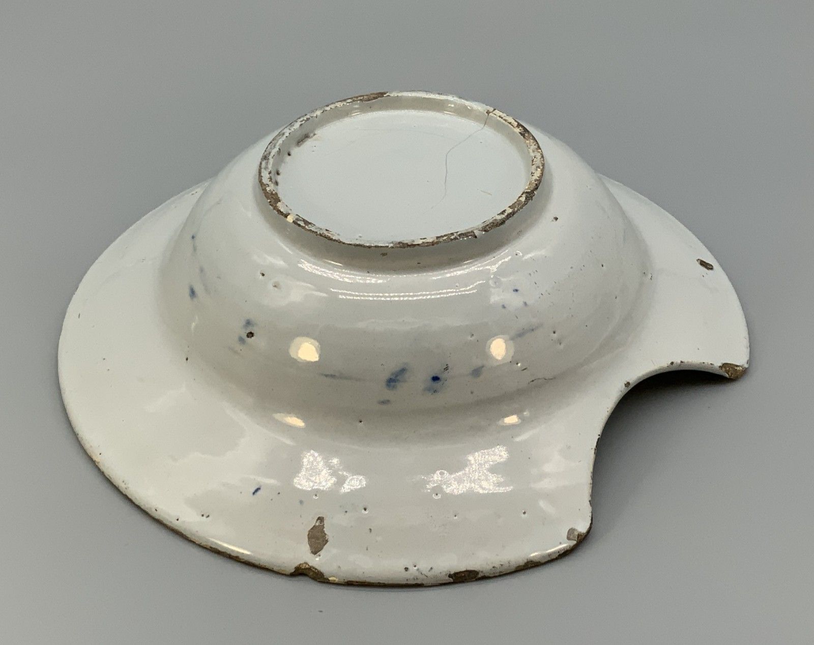 photo buy 18th Century Dutch Delft Barber's Bowl Bleeding Dish Blue And White Tin Glaze