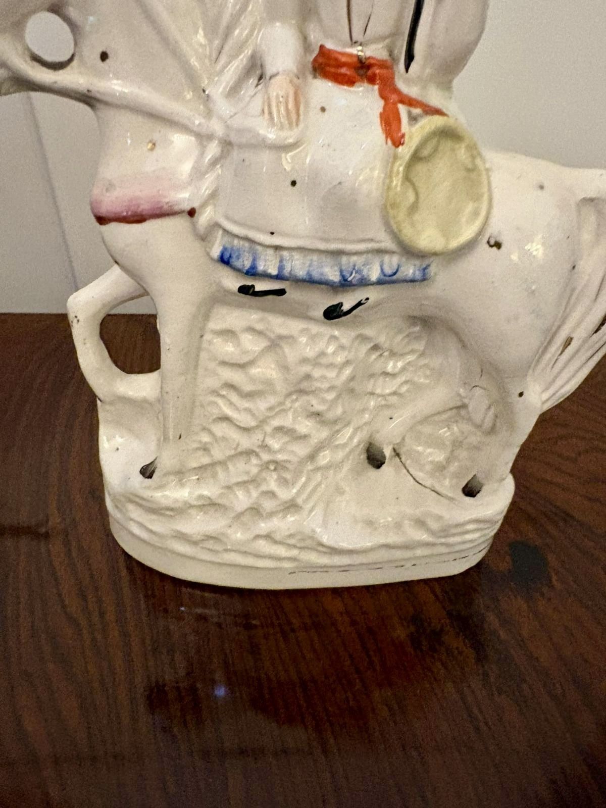 photo furniture Antique 19th Century Staffordshire Equestrian Figure Of Joan Of Arc