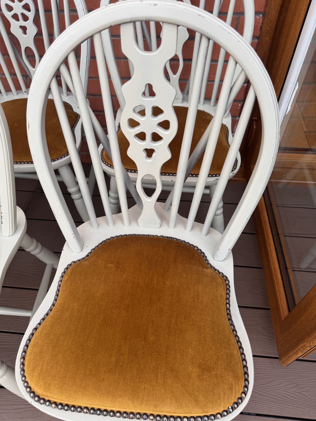 Furniture Set Of 10 Farmhouse / Wheelback Style Dining Chairs photo
