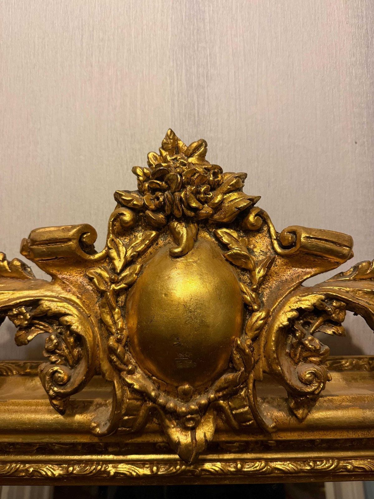 Gilt Wood French Mirror With Cherub Detail photo vinterior