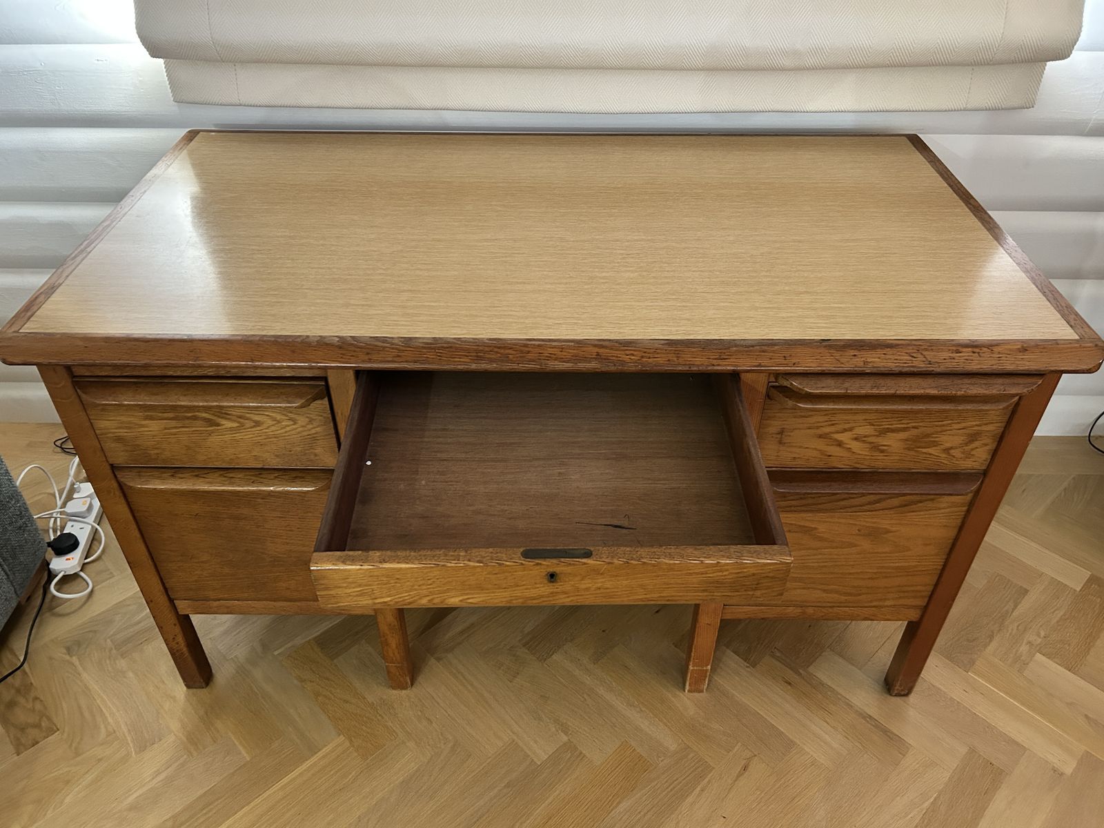 Antique Wooden Teacher Desk photo for sale