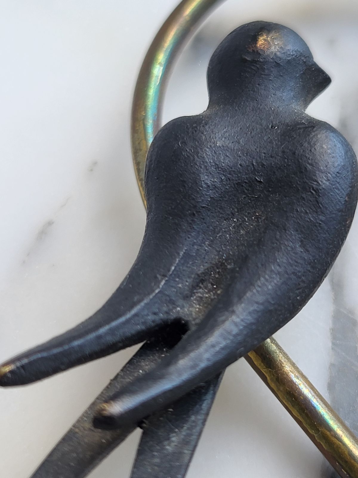 Mid Century Modern Heart Shaped Wall Thermometer With Swallows, Walter Bosse For Herta Baller, Austria, 1950s photo vinterior